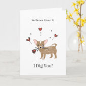 チワワのバレンタインカード カード (黄色い花)