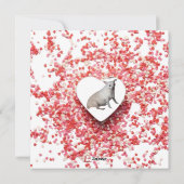 チワワのバレンタインデー フラット ホリデー カード (裏面)