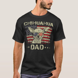 チワワのパパ アメリカ国旗 7月4日 Tシャツ