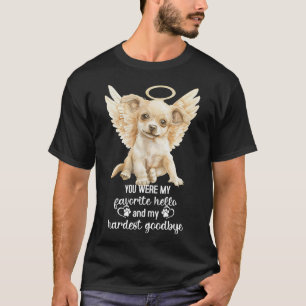 チワワのメモリアル エンジェルパウプリント羽ペット Tシャツ