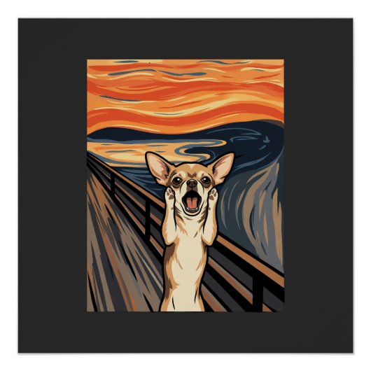 チワワの叫び表現主義の犬の芸術_1 ポスター (正面)