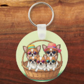 チワワの可愛い仔犬たち キーホルダー (正面)