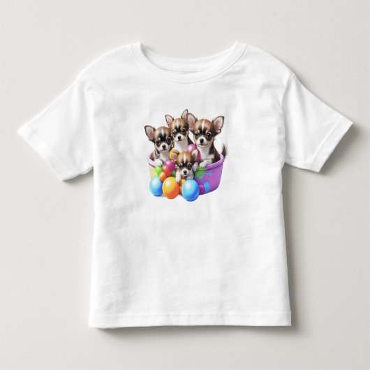 チワワの可愛い子犬たち トドラーTシャツ (正面)