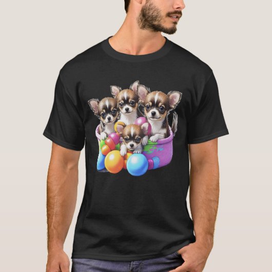 チワワの可愛い子犬たち Tシャツ (正面)