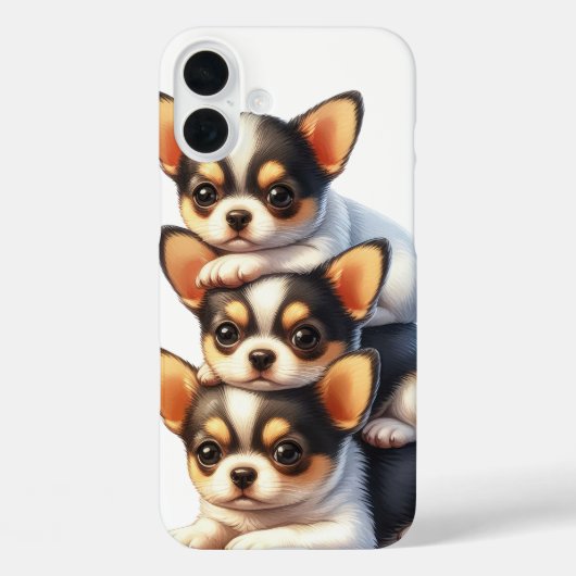 チワワの子犬のかわいいスタック Case-Mate iPhoneケース (裏面)