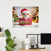 チワワの子犬のクリスマス ポスター (ホームオフィス)