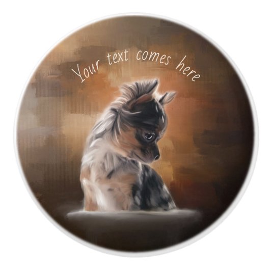 チワワの子犬のセラミックノブ セラミックノブ (正面)