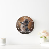 チワワの子犬の時計 ラウンド壁時計 (ホーム)