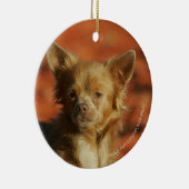 チワワの子犬のHeadshot セラミックオーナメント (右)