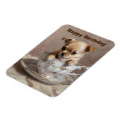 チワワの子犬をティーカップ油絵を描に、 マグネット (左側)