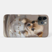 チワワの子犬をティーカップ油絵を描に、 Case-Mate iPhoneケース (裏面(横))