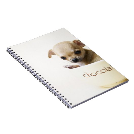 チワワの子犬をボウルに入れ(クロップ) ノートブック (右側)
