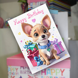 チワワの子犬ギフトと心からのお祝い 誕生日 カード