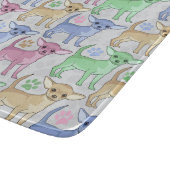 チワワの恋人のカラフルパターン カッティングボード (角)