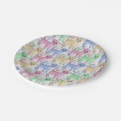 チワワの恋人のカラフルパターン ペーパープレート (アングル)