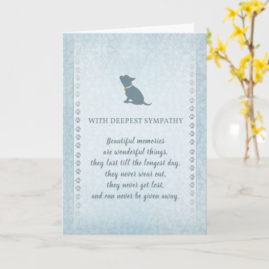 チワワの悔やみや弔慰の美しい記憶 カード (黄色い花)