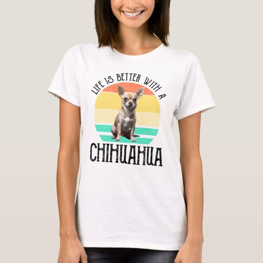 チワワの方が暮らしが好い Tシャツ (正面)