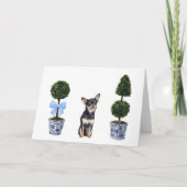 チワワの水の色のChinoiserie子犬カード カード (正面)