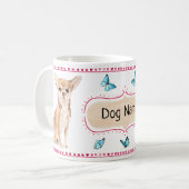 チワワの水彩画のマグ コーヒーマグカップ (正面左)