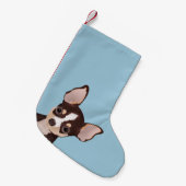 チワワの漫画 スモールクリスマスストッキング (正面 (吊り時))