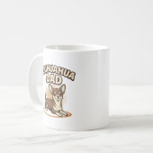 チワワの父ヴィンテージ風彫刻犬好きデザイン_1 コーヒーマグカップ (正面左)
