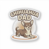 チワワの父ヴィンテージ風彫刻犬好きデザイン_1 シール (正面)