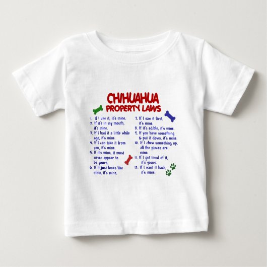 チワワの特性の法律2 ベビーTシャツ (正面)