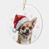 チワワの犬のクリスマスパーソナライズ セラミックオーナメント (左)