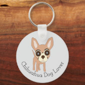 チワワの犬のデザイン 背景色自由 キーホルダー (正面)