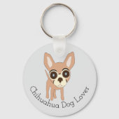 チワワの犬のデザイン 背景色自由 キーホルダー (裏面)