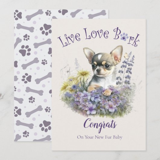 チワワの犬の里親募集、ガッチャデイ カード (正面/裏面)