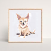 チワワの犬 | かわいい犬のペット子犬水彩画 ポスター