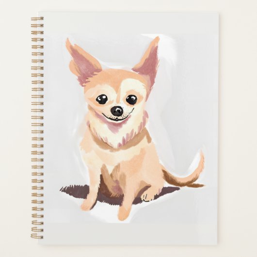 チワワの犬 | かわいい犬 ペット パピー 水彩画 プランナー手帳 (正面)
