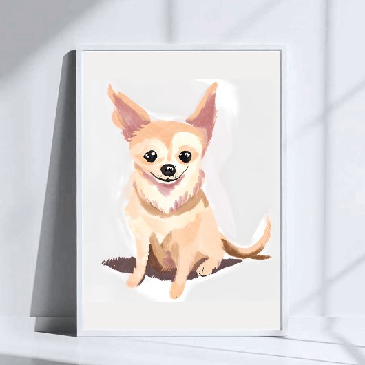 チワワの犬 | かわいい犬 ペット 子犬 水彩アート ポスター