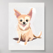 チワワの犬 | かわいい犬 ペット 子犬 水彩アート ポスター (正面)