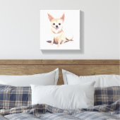 チワワの犬 | かわいい犬 ペット 子犬 水彩画 キャンバスプリント (インサイチュ (寝室))