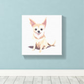 チワワの犬 | かわいい犬 ペット 子犬 水彩画 キャンバスプリント (インサイチュ (ウッドフロア))