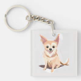 チワワの犬 | かわいい犬 ペット 子犬 水彩画 キーホルダー