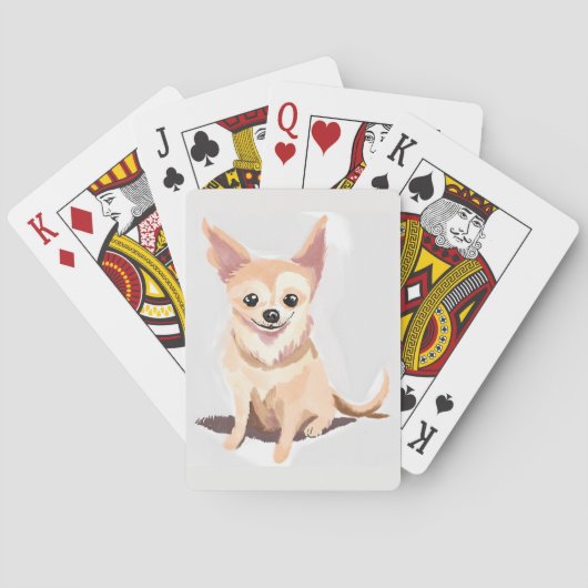チワワの犬 | かわいい犬 ペット 子犬 水彩画 トランプ (裏面)