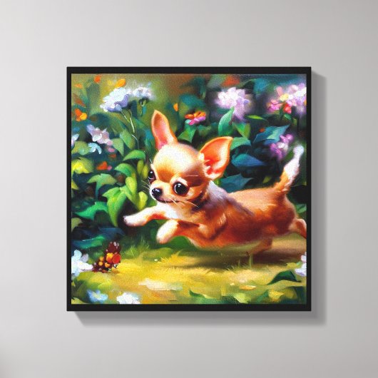 チワワの犬 キャンバスプリント (正面)