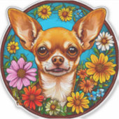 チワワの犬 シール (正面)