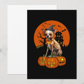 チワワの犬 ハロウィン 招待状 (正面/裏面)