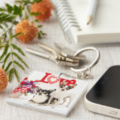 チワワの花と愛 キーホルダー (正面右)