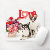チワワの花と愛 マウスパッド (マウス)