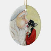 チワワの芸術のオーナメントのためのサンタのキス セラミックオーナメント (右)
