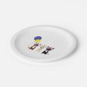 チワワの誕生会の紙皿 ペーパープレート (アングル)