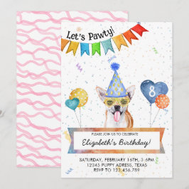 チワワの誕生日パーティー 招待状