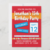 チワワの誕生日ピザパイ 招待状 (裏面)