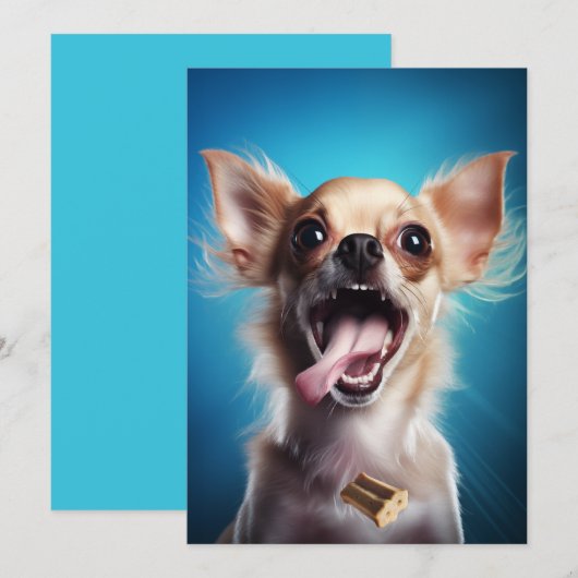 チワワの躍動感 招待状 (正面/裏面)