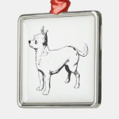 チワワの飼い犬 メタルオーナメント (左)
